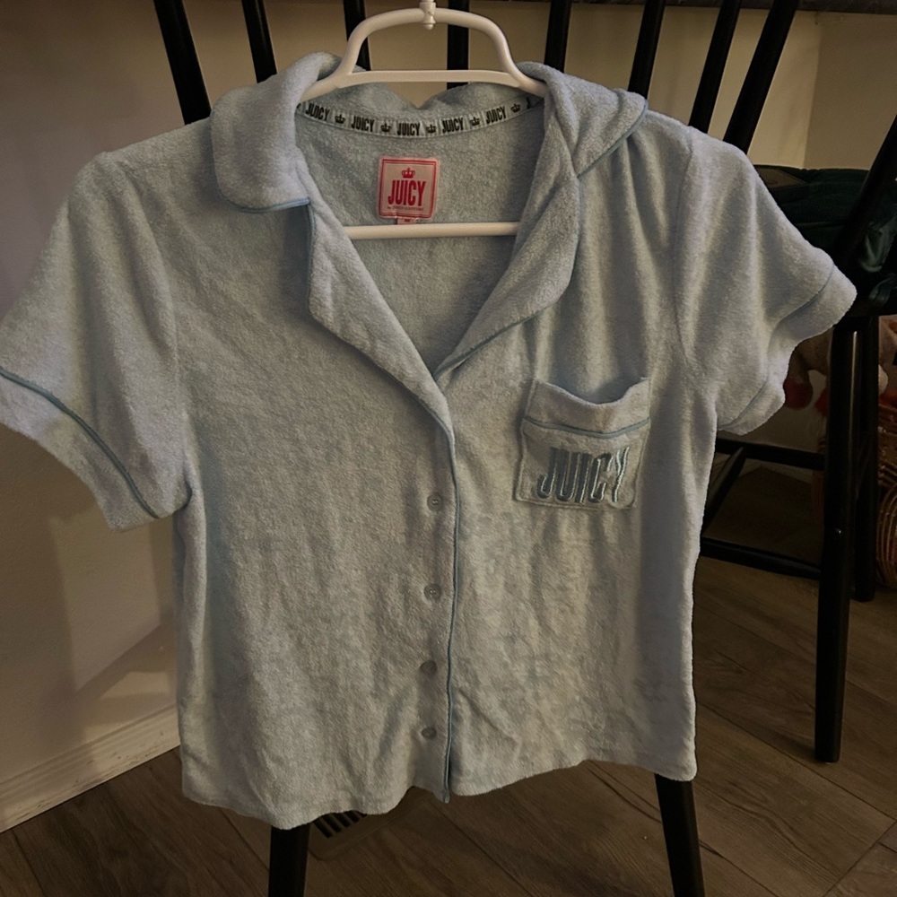 Juicy Couture Light Blue Terry Cloth Shirt